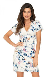 Donna floral pattern viscose decorated nightgown  Adomoo